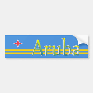 Aruba flag bumper sticker