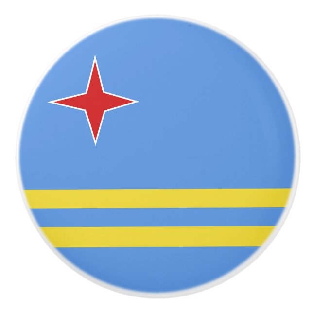 Aruba flag ceramic knob (Front)