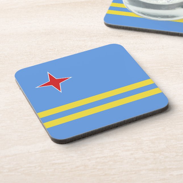 Aruba flag coaster (Left Side)