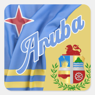 Aruba Flag & Coat Of Arms Square Sticker