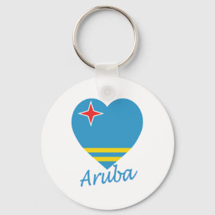 Aruba Flag Heart Key Ring