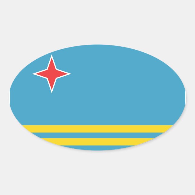 Aruba Flag Oval Sticker (Front)