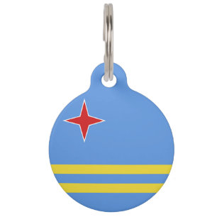 Aruba flag pet tag