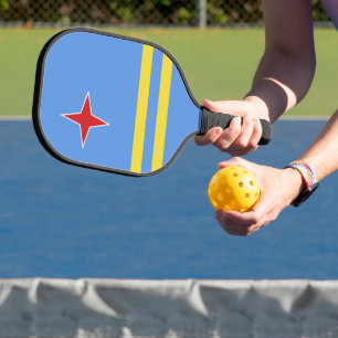Aruba flag pickleball paddle