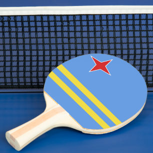 Aruba flag ping pong paddle