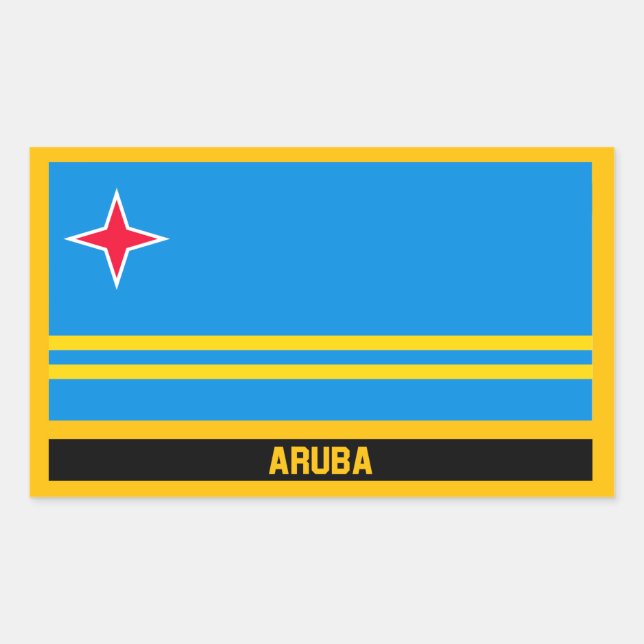Aruba Flag Rectangular Sticker (Front)