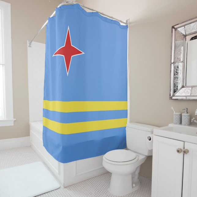 Aruba flag shower curtain (In Situ)