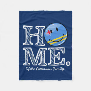 Aruba Flag Smiling House Warmer Fleece Blanket