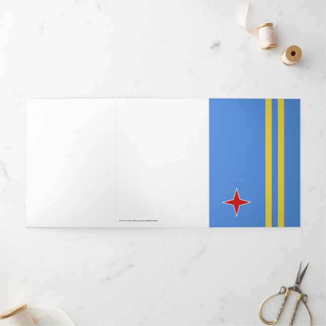 Aruba flag Tri-Fold card (Outside)