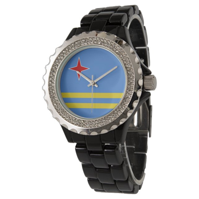 Aruba flag watch (Angled)