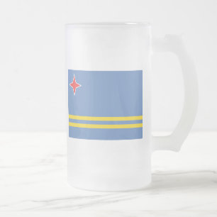 aruba frosted glass beer mug
