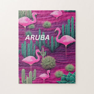 Aruba in pink jigsaw puzzle