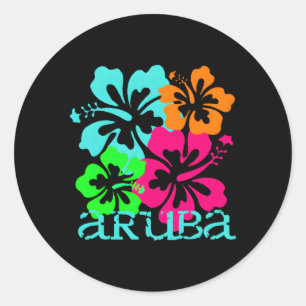Aruba Island Beach Tropical Paradise Travel Surf O Classic Round Sticker