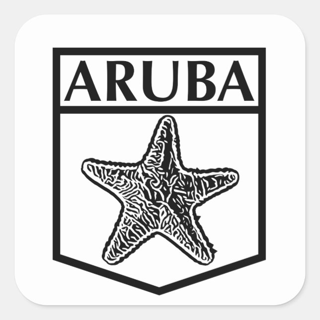Aruba Island Design - Square Stickers, Glossy, Lar Square Sticker (Front)