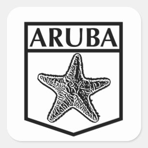 Aruba Island Design - Square Stickers, Glossy, Lar Sticker