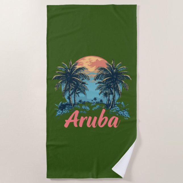 Aruba Island Design (Version 2) - Beach Towel (Front)