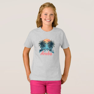 Aruba Island Design (Version 2) - Girls' Basic T-S T-Shirt