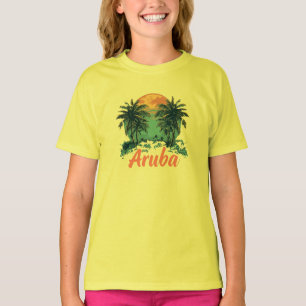 Aruba Island Design (Version 2) - Girls' Basic T-S T-Shirt
