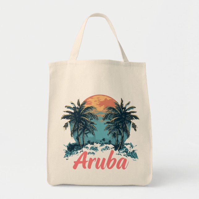 Aruba Island Design (Version 2) - Grocery Tote Bag (Front)
