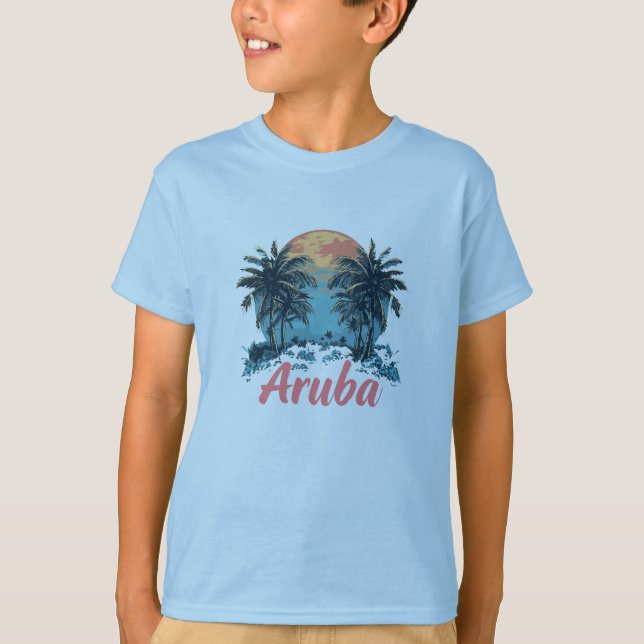 Aruba Island Design (Version 2) - Kids' Basic T-Sh T-Shirt (Front)