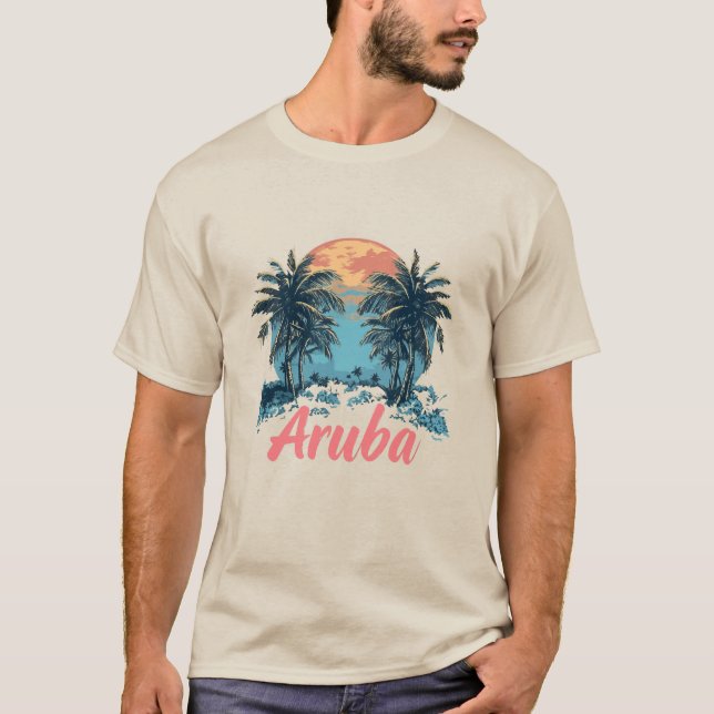 Aruba Island Design (Version 2) - Men's Basic T-Sh T-Shirt (Front)