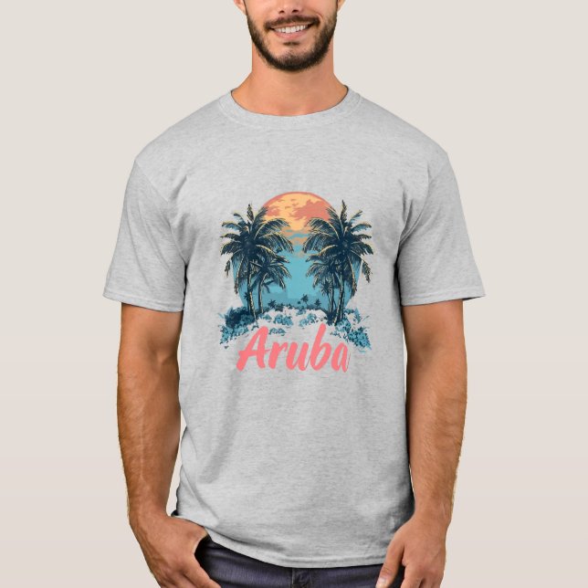 Aruba Island Design (Version 2) - Men's Basic T-Sh T-Shirt (Front)