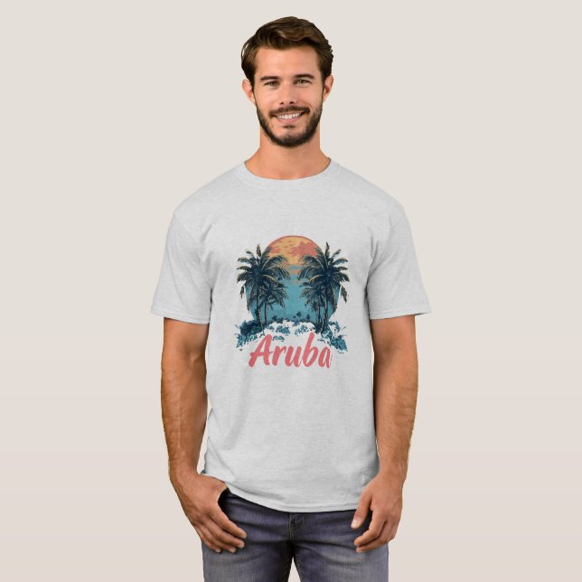 Aruba Island Design (Version 2) - Men's Basic T-Sh T-Shirt (Front Full)