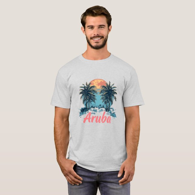 Aruba Island Design (Version 2) - Men's Basic T-Sh T-Shirt (Front Full)