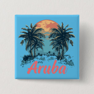 Aruba Island Design (Version 2) - Square Button