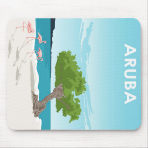 Aruba Island Travel Flamingo   Family Flamingo Mouse Mat