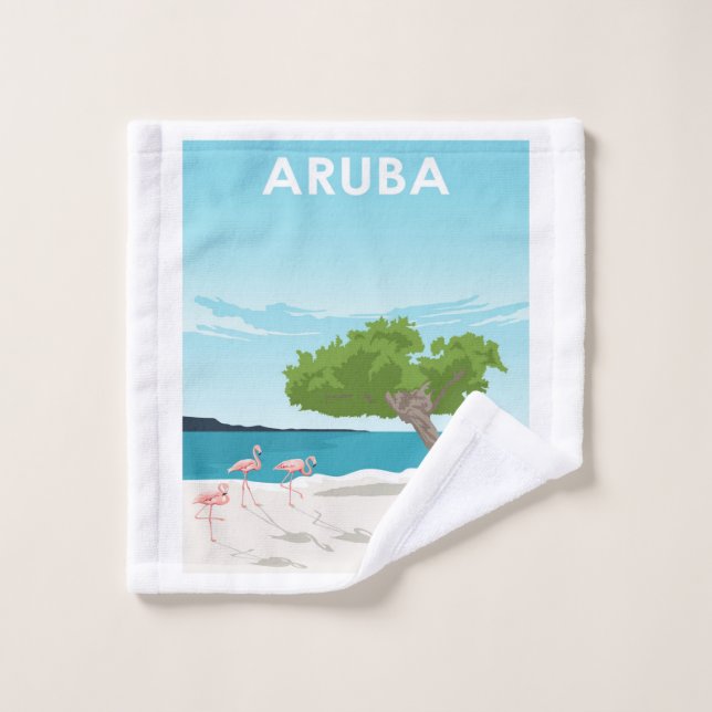 Aruba Island Travel Flamingo | Family Flamingo Wash Cloth (Wash Cloth)