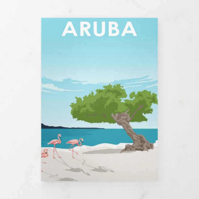 Aruba Island Travel Poster Tri-Fold Announcement (Cover)