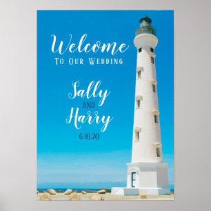 Aruba Lighthouse Destination Wedding Personalised Poster