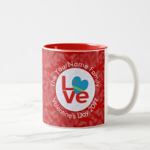 Aruba LOVE White on Red Two-Tone Coffee Mug