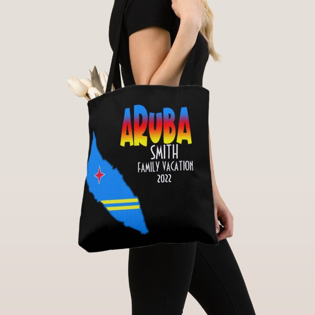 Aruba Map Matching Group Vacation Cruise Caribbean Tote Bag (Close Up)