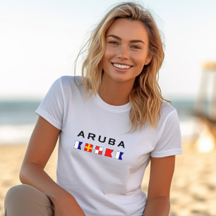Aruba Maritime Nautical Signal Flags Light-Colour T-Shirt