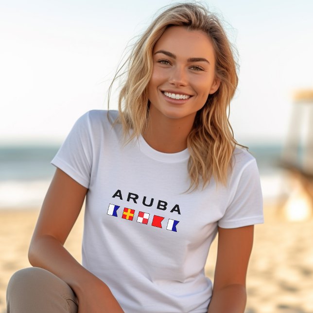 Aruba Maritime Nautical Signal Flags Light-Colour T-Shirt (Creator Uploaded)
