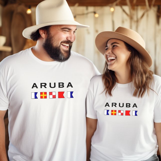 Aruba Maritime Nautical Signal Flags Light-Colour T-Shirt (Creator Uploaded)