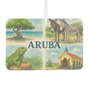 Aruba multiview watercolor car air freshener