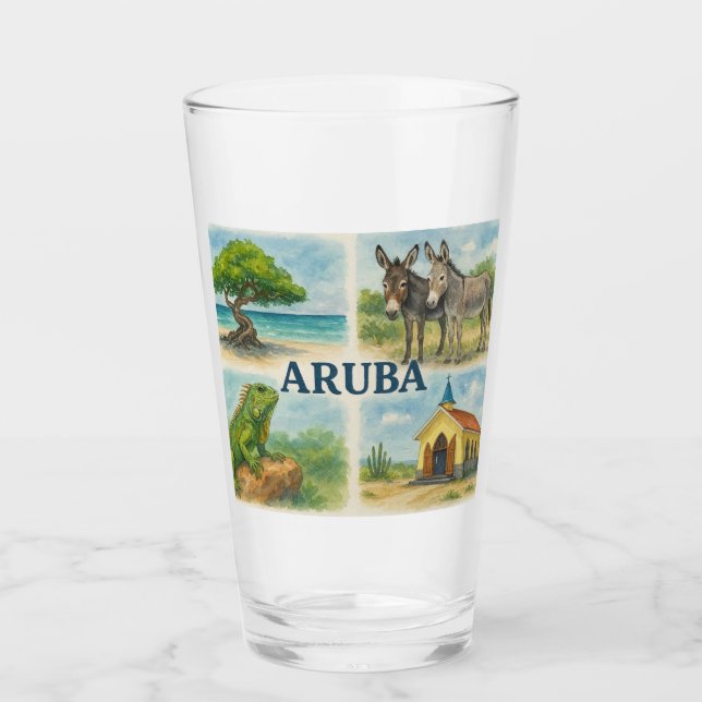Aruba multiview watercolor glass (Front)