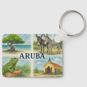Aruba multiview watercolor key ring