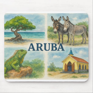 Aruba multiview watercolor mouse mat