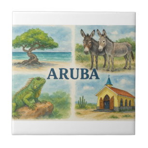 Aruba multiview watercolor tile