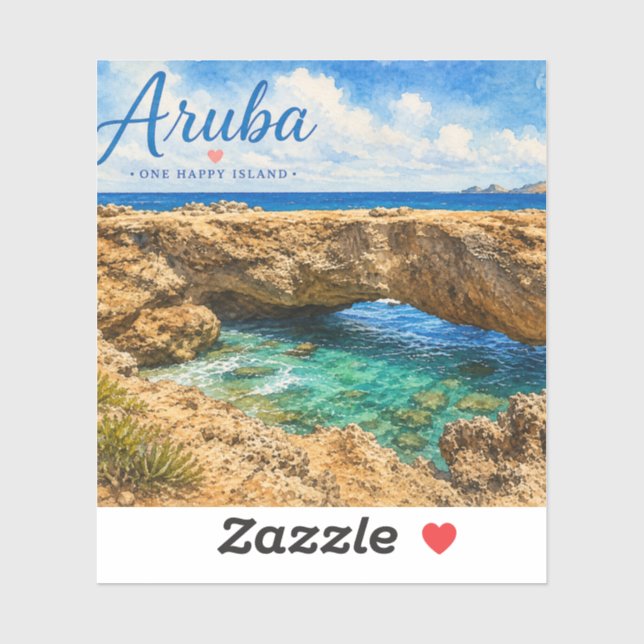 Aruba Natural Bridge rock formation Caribbean  (Sheet)