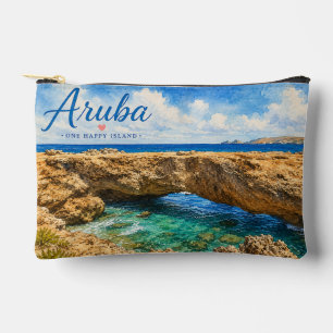 Aruba Natural Bridge rock formation Caribbean Accessory Pouch