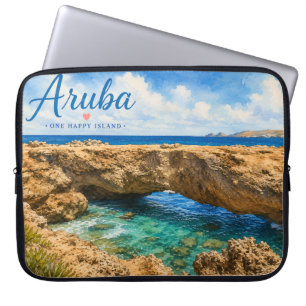 Aruba Natural Bridge rock formation Caribbean Laptop Sleeve