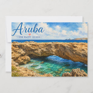 Aruba Natural Bridge rock formation Caribbean Thank You Card