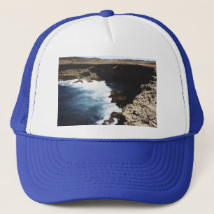 Aruba Ocean Crashing On The Rocks Trucker Hat