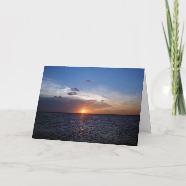 Aruba Ocean Sunset Greeting Card (Front)