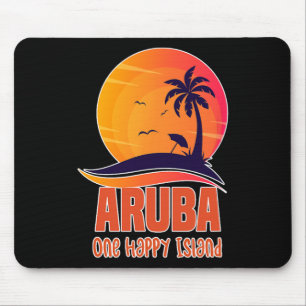 Aruba One Happy Island Beautiful Sunset Beach Mouse Mat